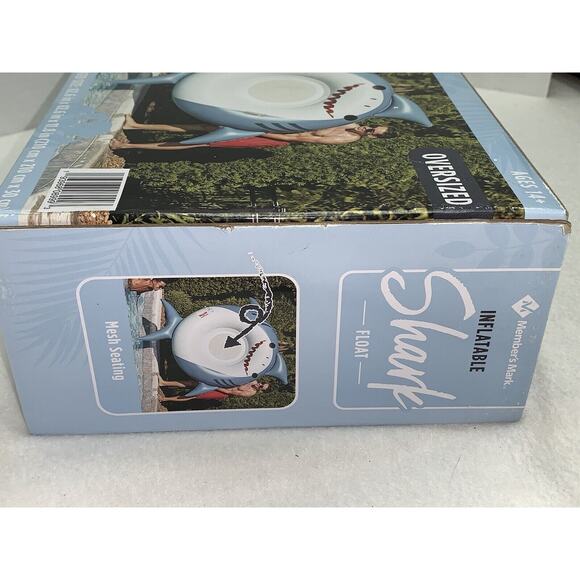 Inflatable Oversized Pool Float Smiling Shark Swimming 82.6" 176# Capacity NEW - Picture 8 of 10